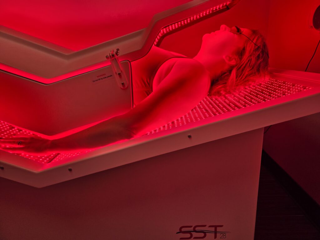Full-body red light therapy at Sunsations in Topeka Kansas